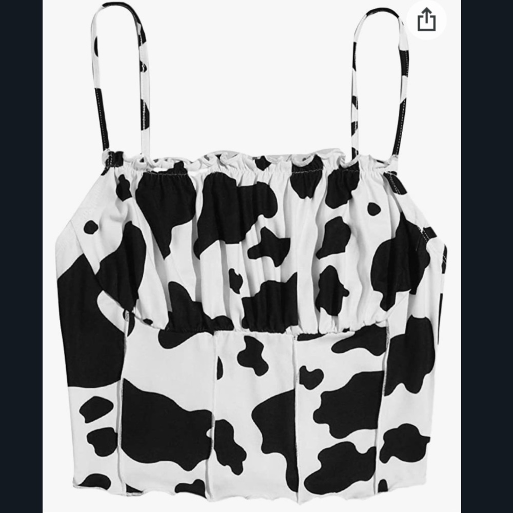 XS SweatyRocks Cow Print Crop Top